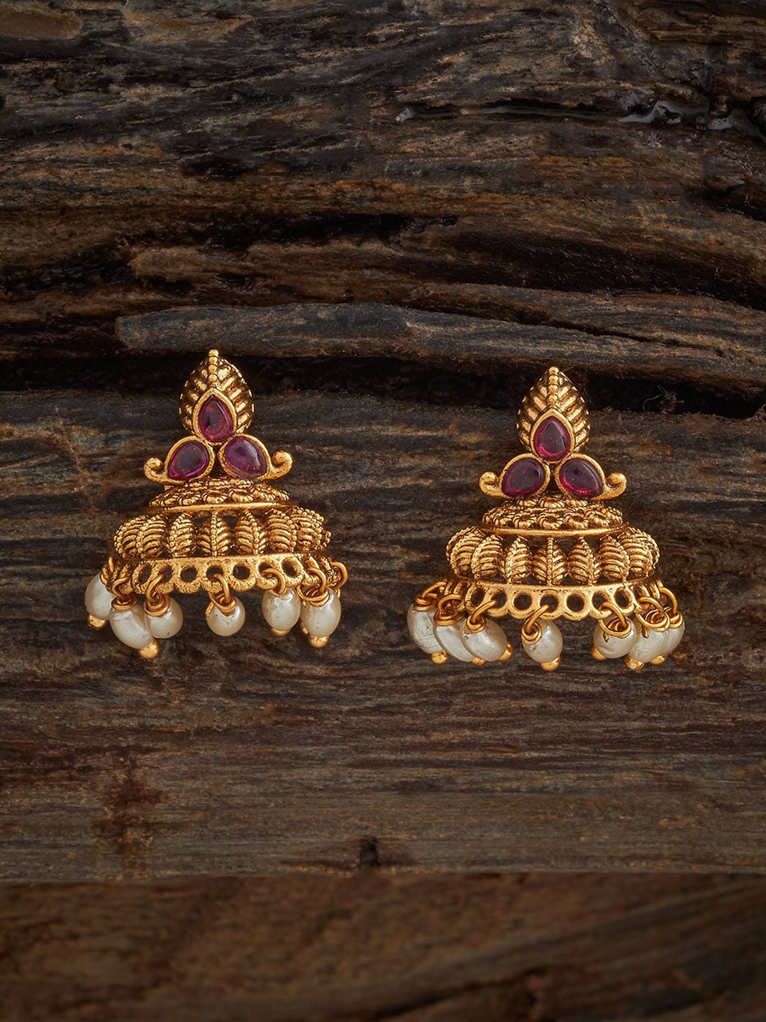 

Kushal's Fashion Jewellery Geometric Studs Earrings, Red