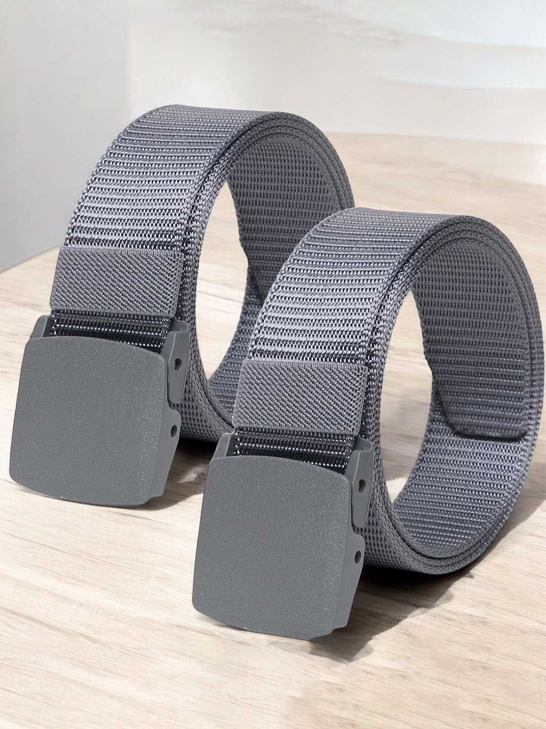 

Provogue Men Pack of 2 Woven Design Belts, Grey