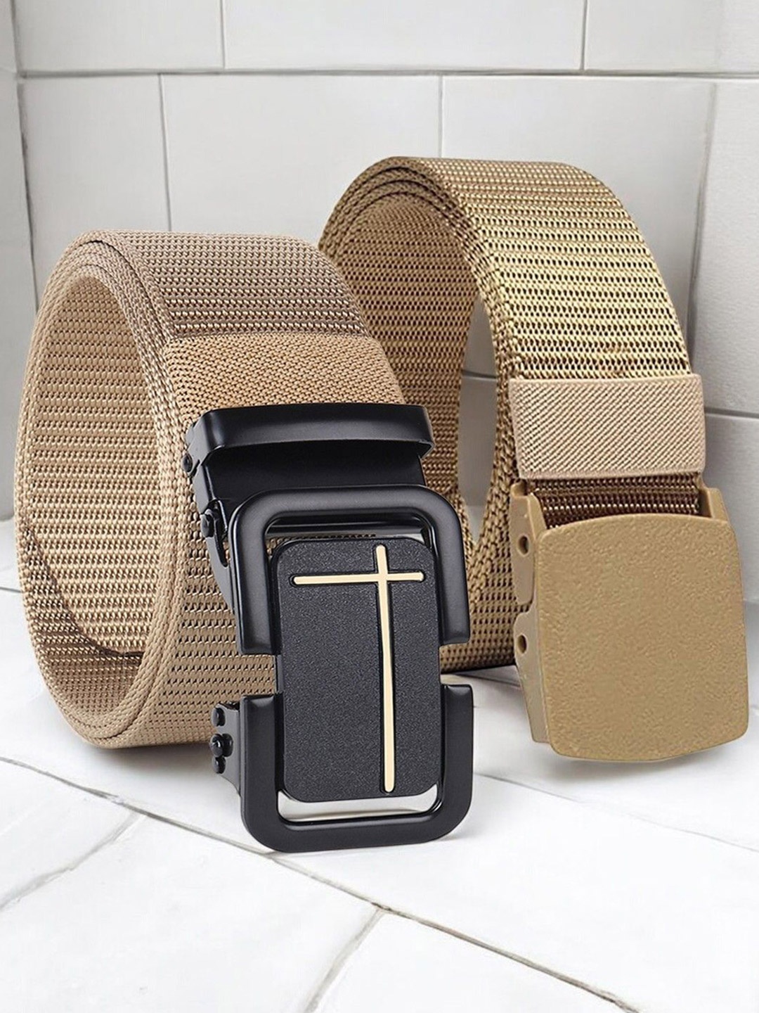 

Provogue Men Textured 2 Belt, Cream