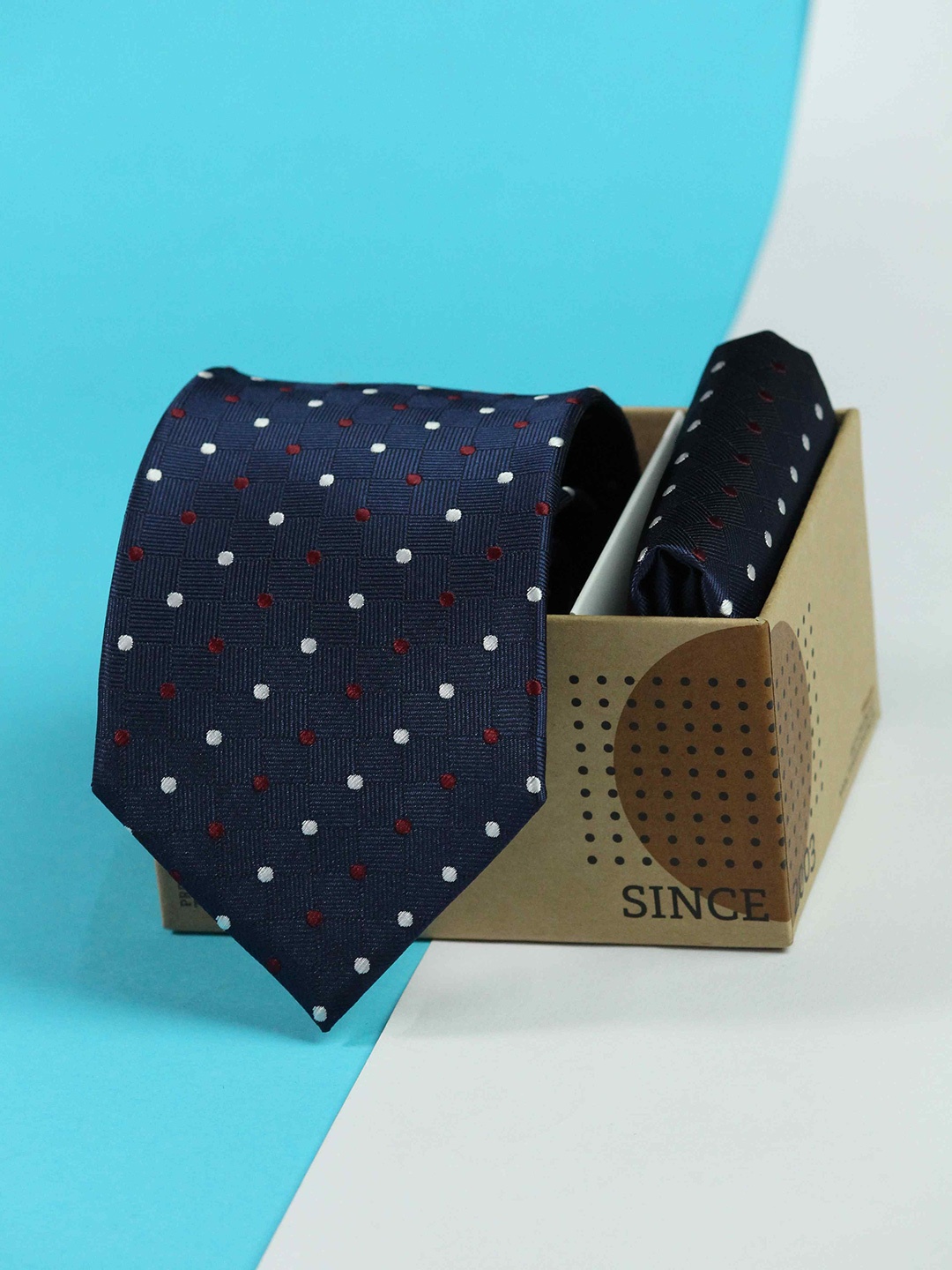 

Tossido Men Accessory Gift Set of Tie & Pocket Square, Navy blue