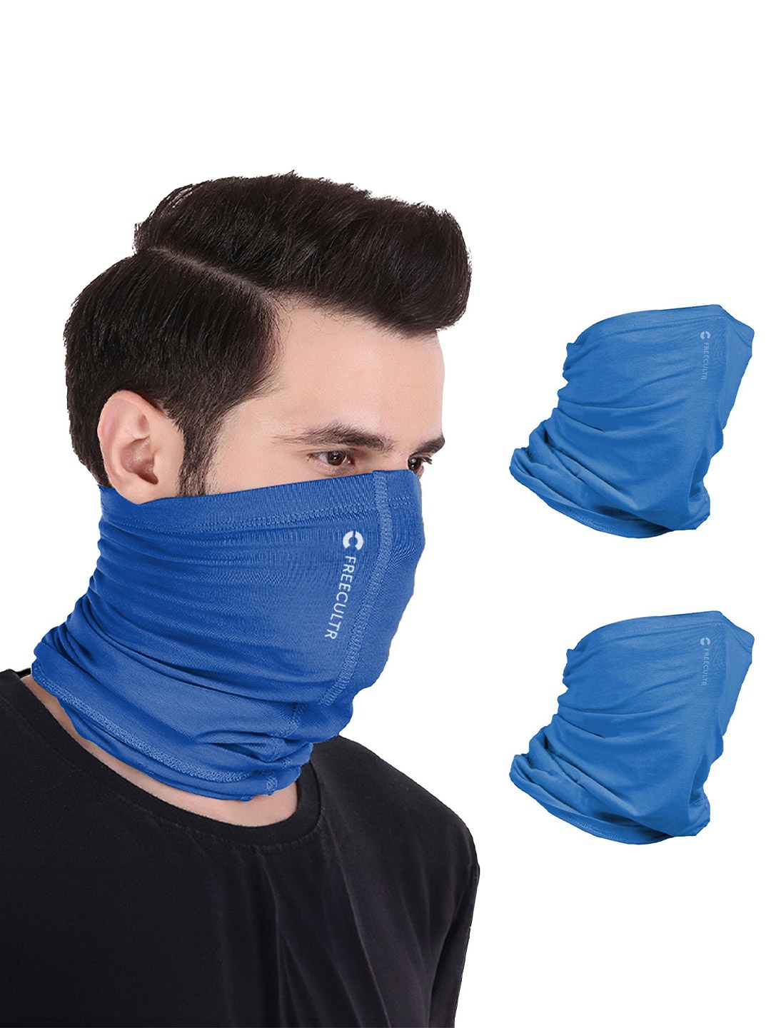 

FREECULTR Unisex Pack of 3 Bandana Headband, Blue