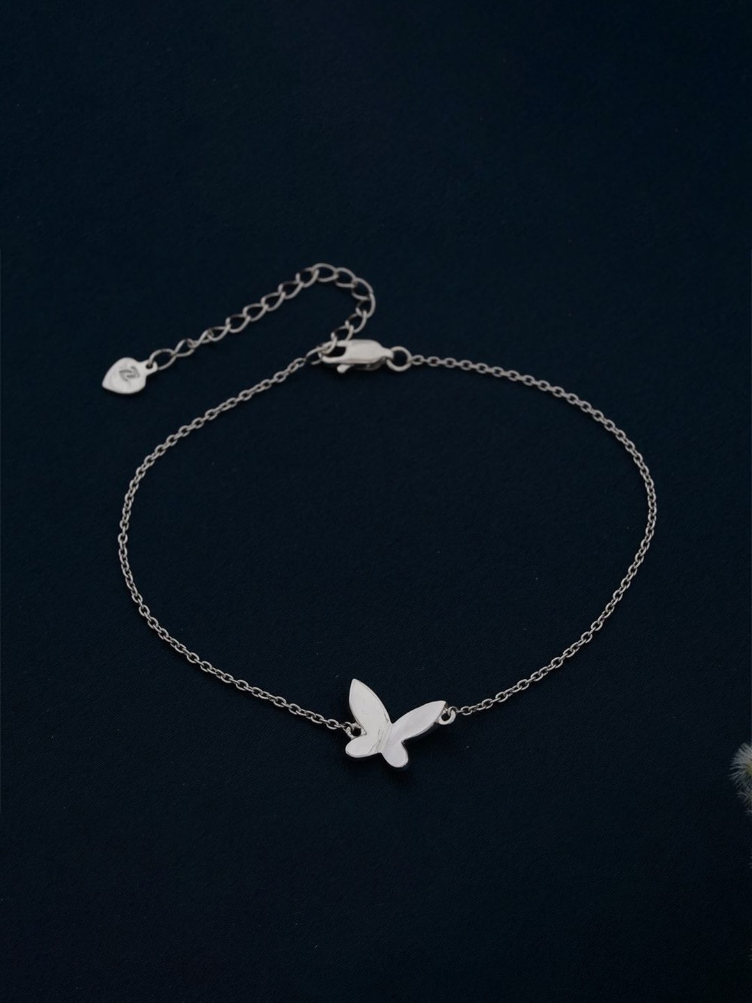 

Zalkari Sterling Silver-Plated Mini Butterfly Anklet