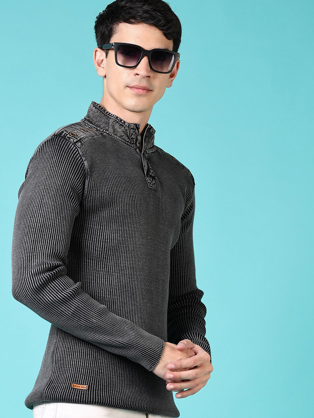 

V-Mart Men Pullover Cotton Sweater, Grey