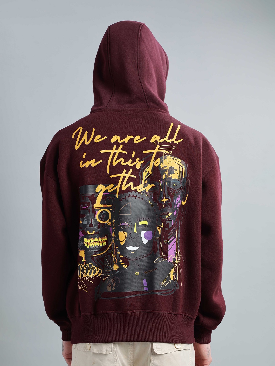 

BUMCHIQ Men Printed Sweatshirt, Maroon