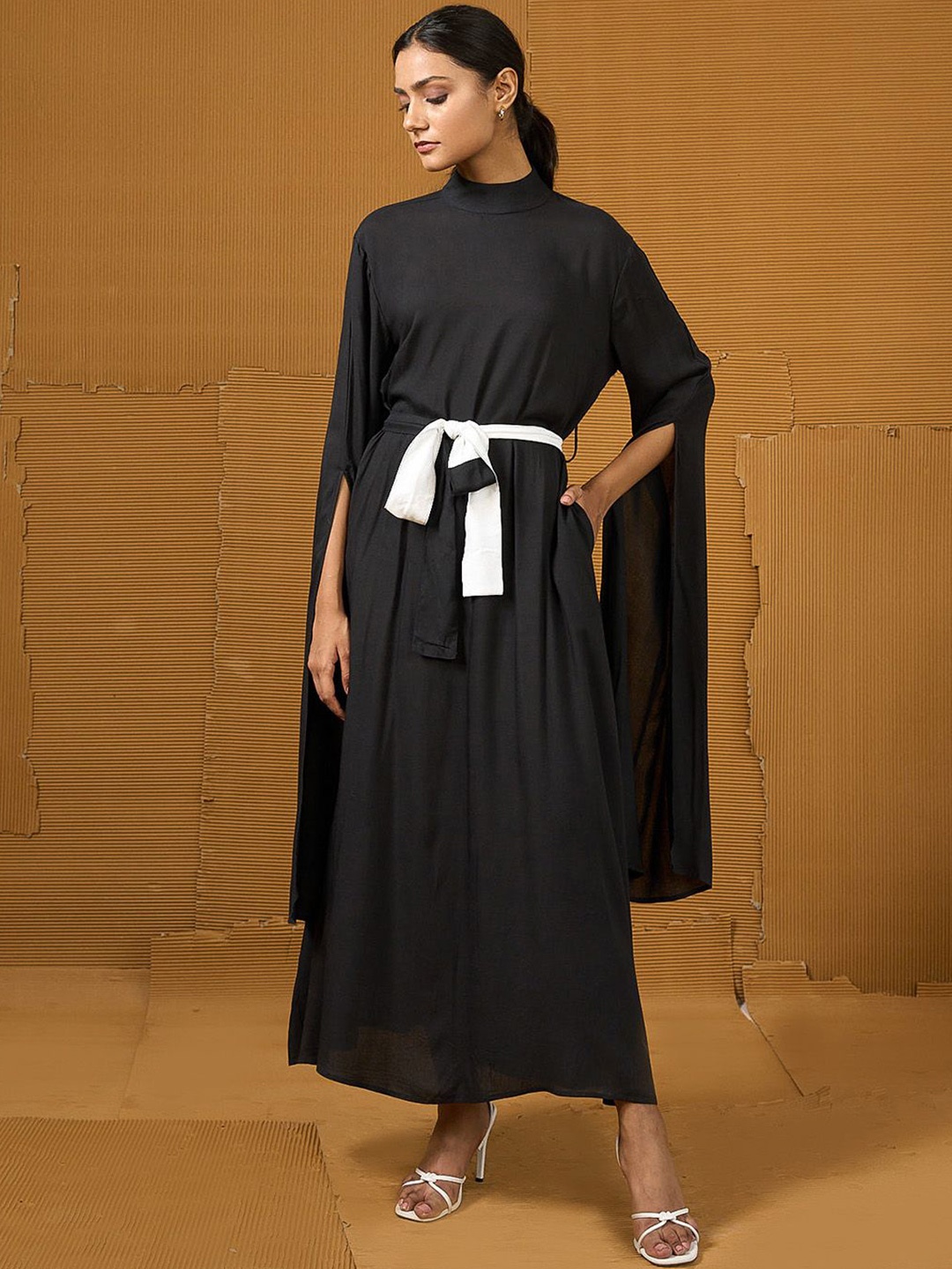 

Aamili Women A-Line Maxi Dress, Black
