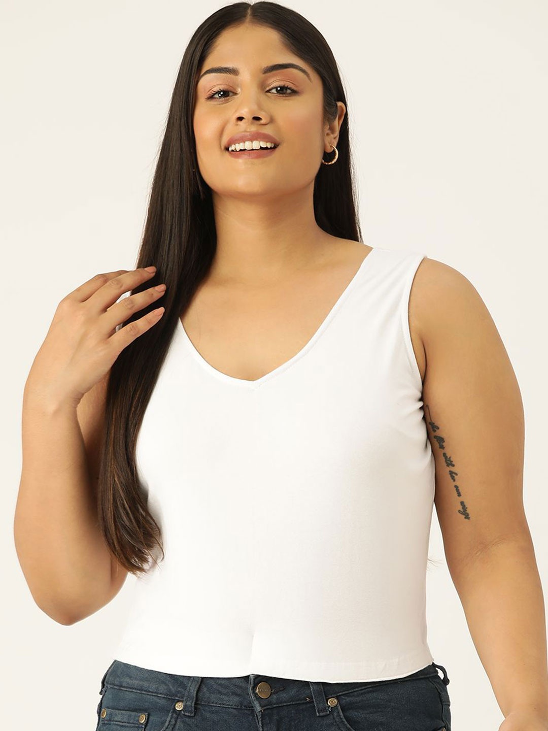 

theRebelinme Women Cotton Blouson Crop Top, White