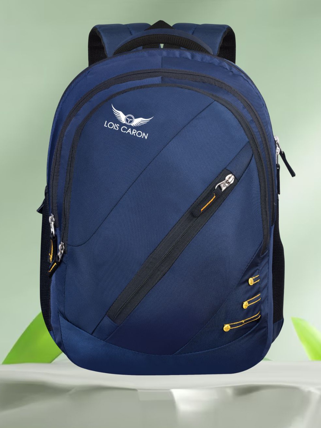 

LOIS CARON Unisex Brand Logo Backpack, Blue