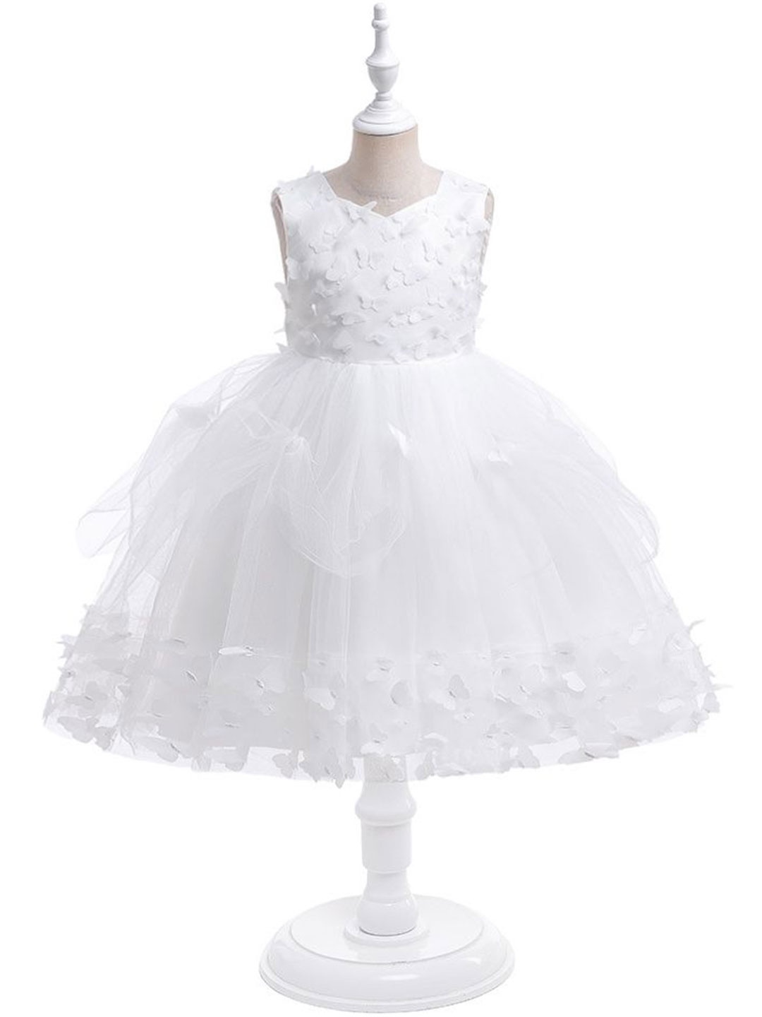 

LULU & SKY Girls Applique Fit & Flare Dress, White