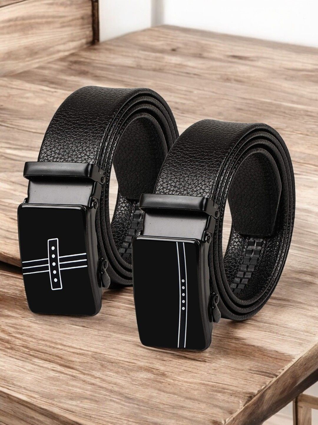 

Provogue Men Textured 2 PU Belt, Black