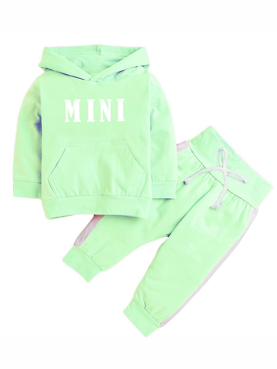 

Porpy Kids Printed Hooded Sweatshirt With Joggers, Sea green