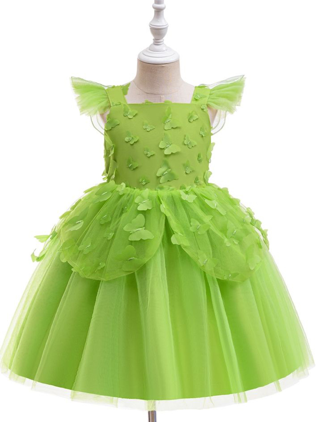 

LULU & SKY Girls Self Design Fit & Flare Knee Length Dress, Green