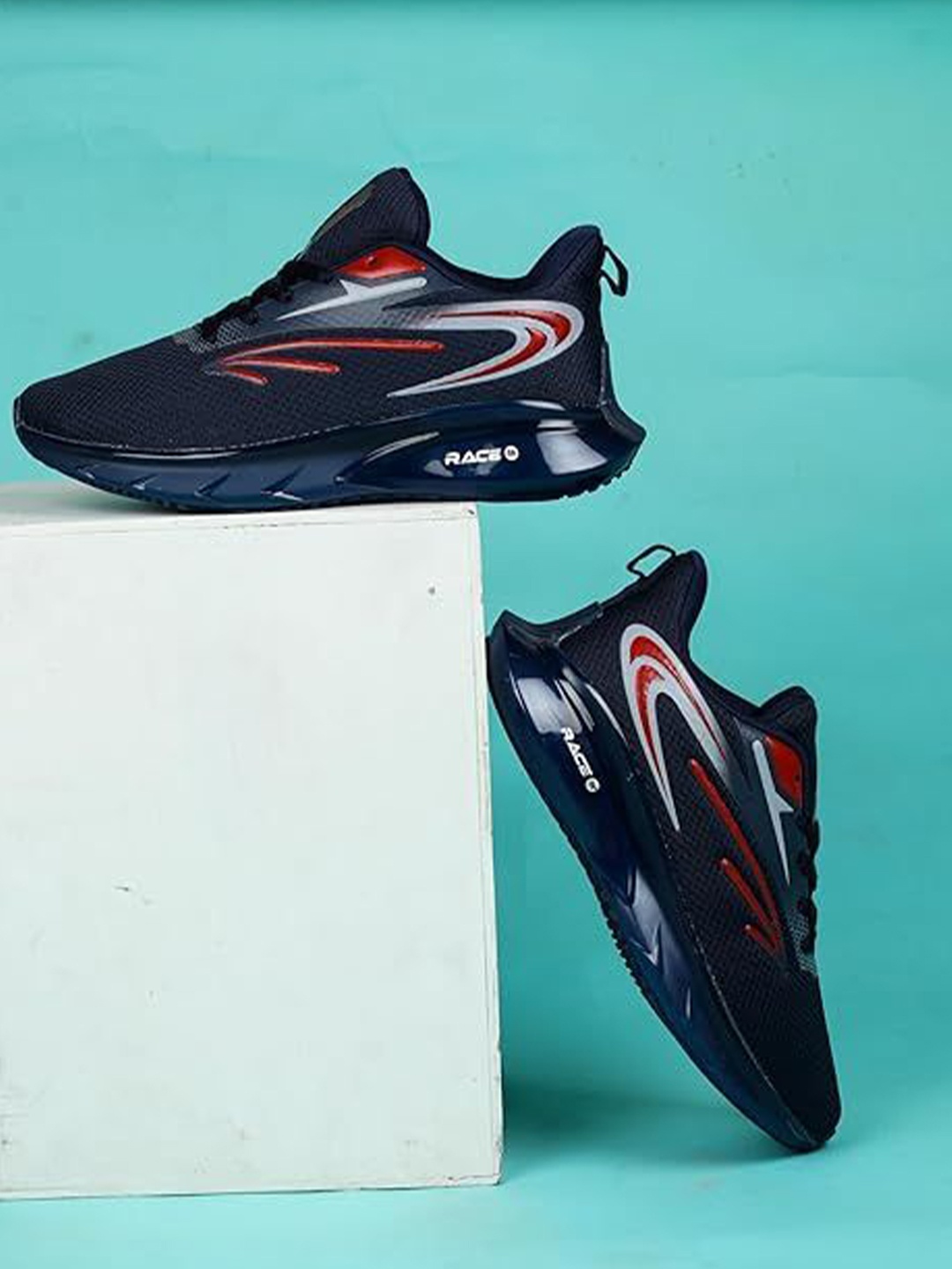 

Columbus Men Mesh Running Non-Marking Shoes, Navy blue
