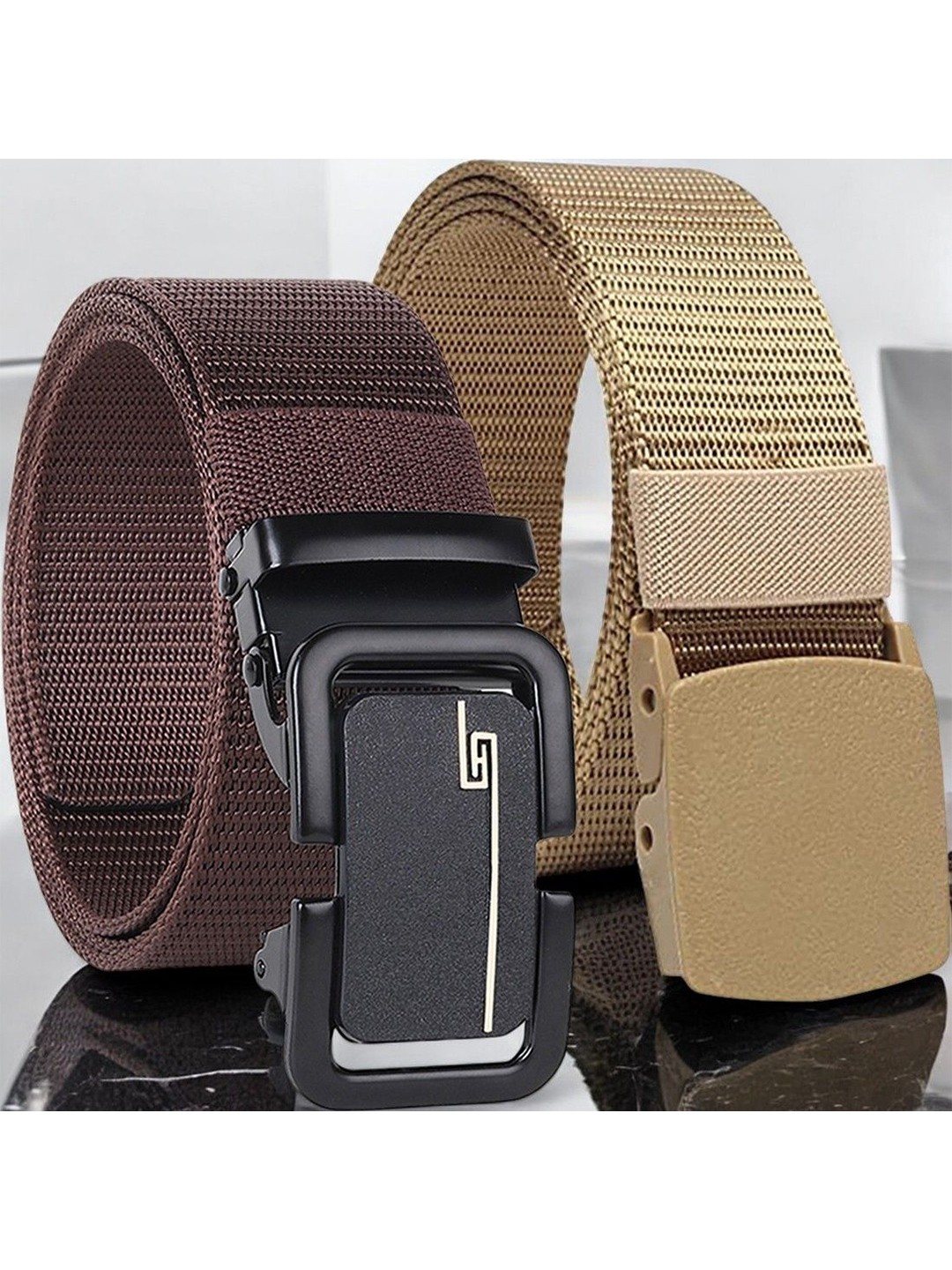 

Metronaut Men Pack Of 2 Textured Belt, Brown