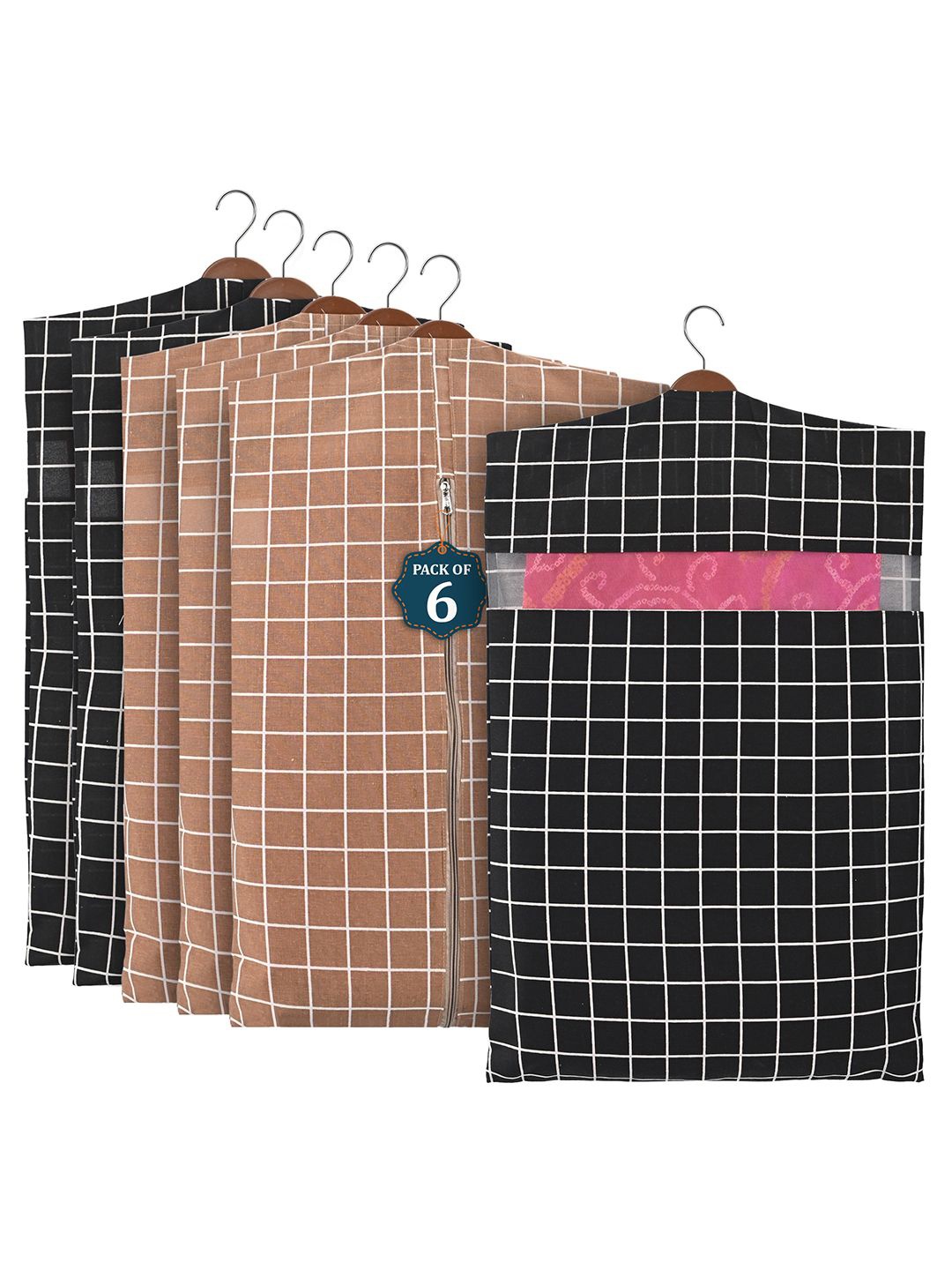 

Kuber Industries Brown Set of 6 Regular Multi-Utility Organisers