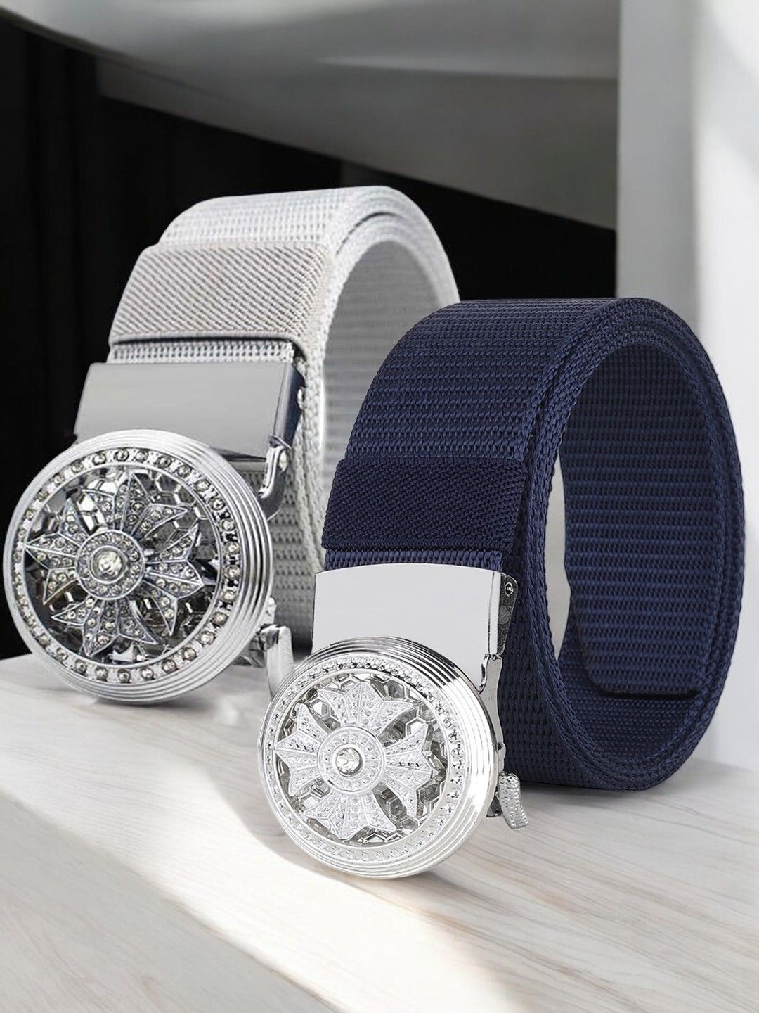 

Provogue Men Textured 2 Belt, Blue