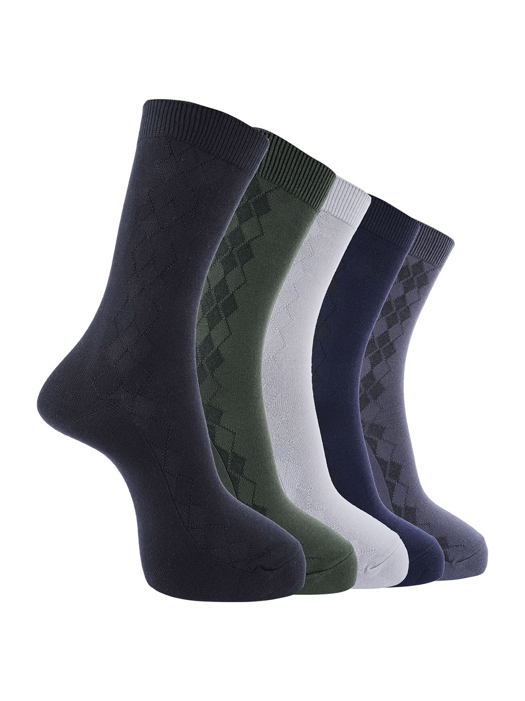 

Dollar Men Pack of 5 Calf Length Socks, Multi