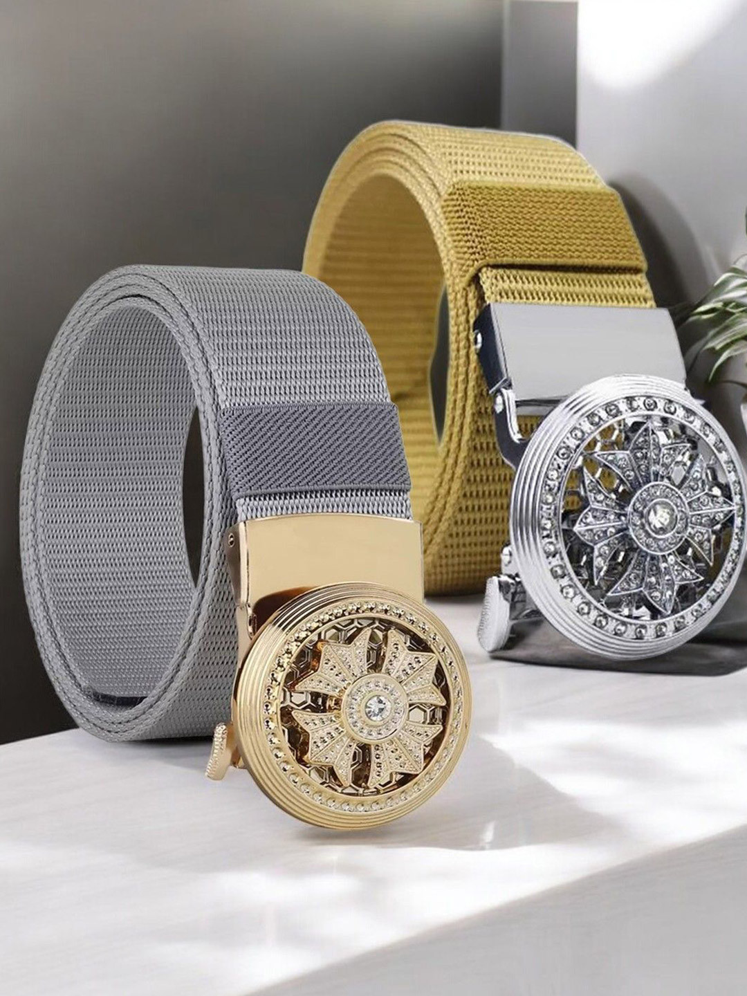 

Provogue Men Textured 2 Belt, Grey