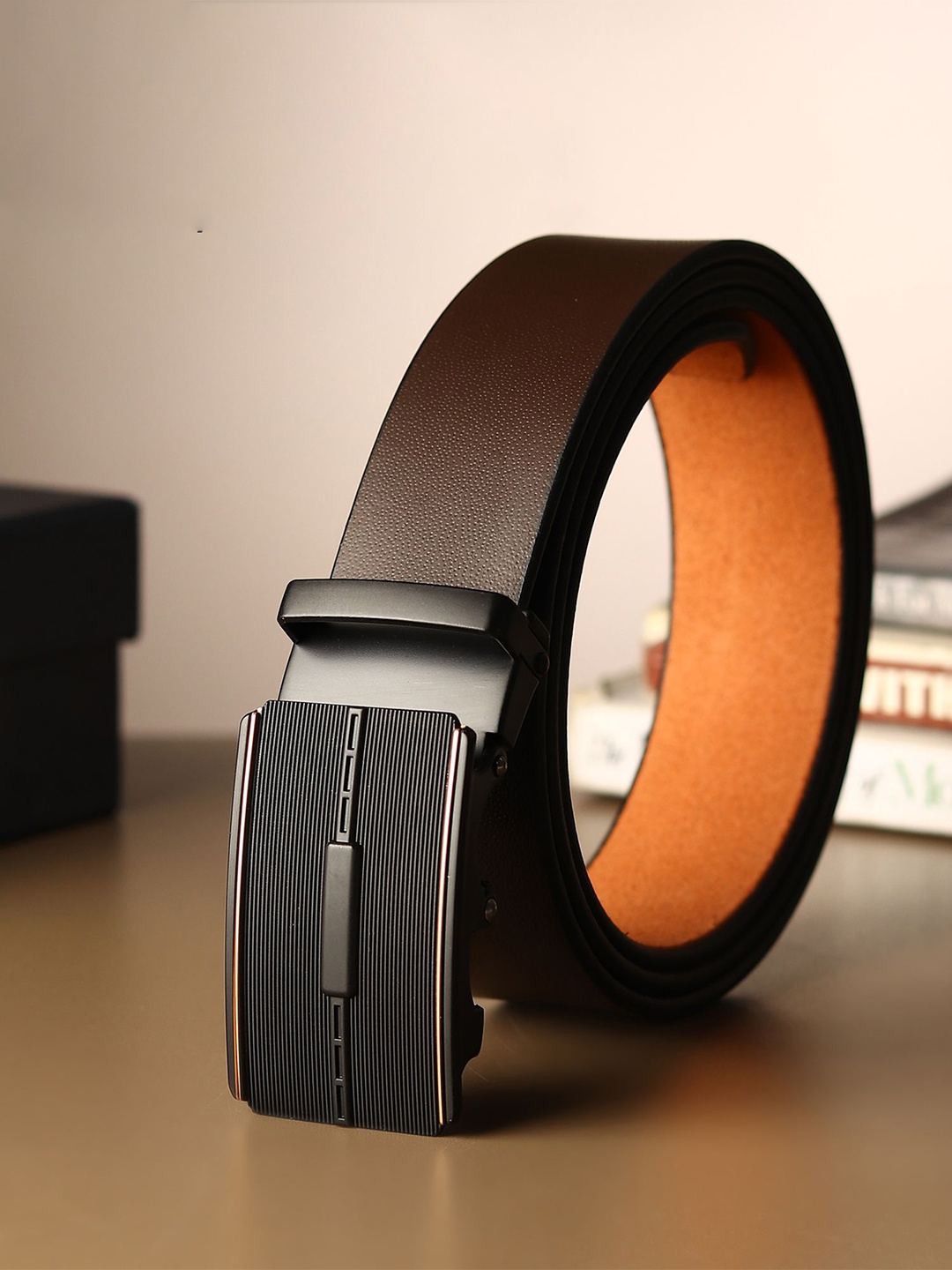 

Provogue Men Textured Leather Belt, Brown