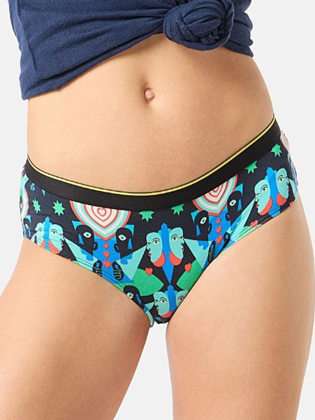 

bummer Womens Underwear Soft Micromodal Printed Hipster Briefs, Blue
