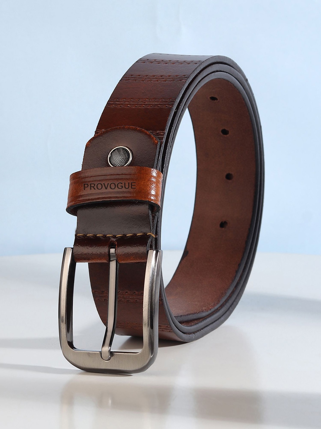 

Provogue Men Textured Leather Formal Belt, Brown