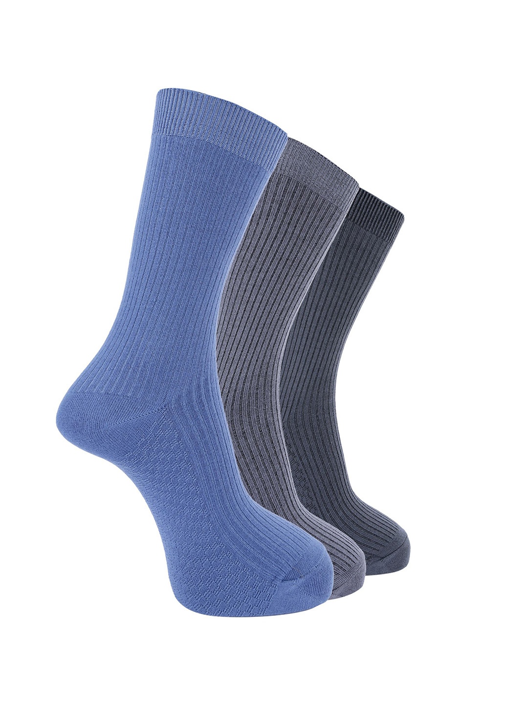 

Dollar Men Pack of 3 Free Size Full Length Cotton Socks, Grey