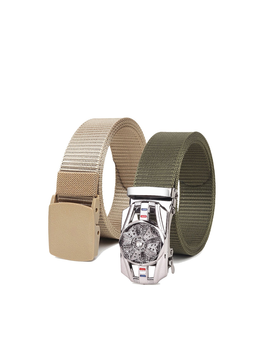 

Provogue Men Pack Of 2 Textured Belt, Green