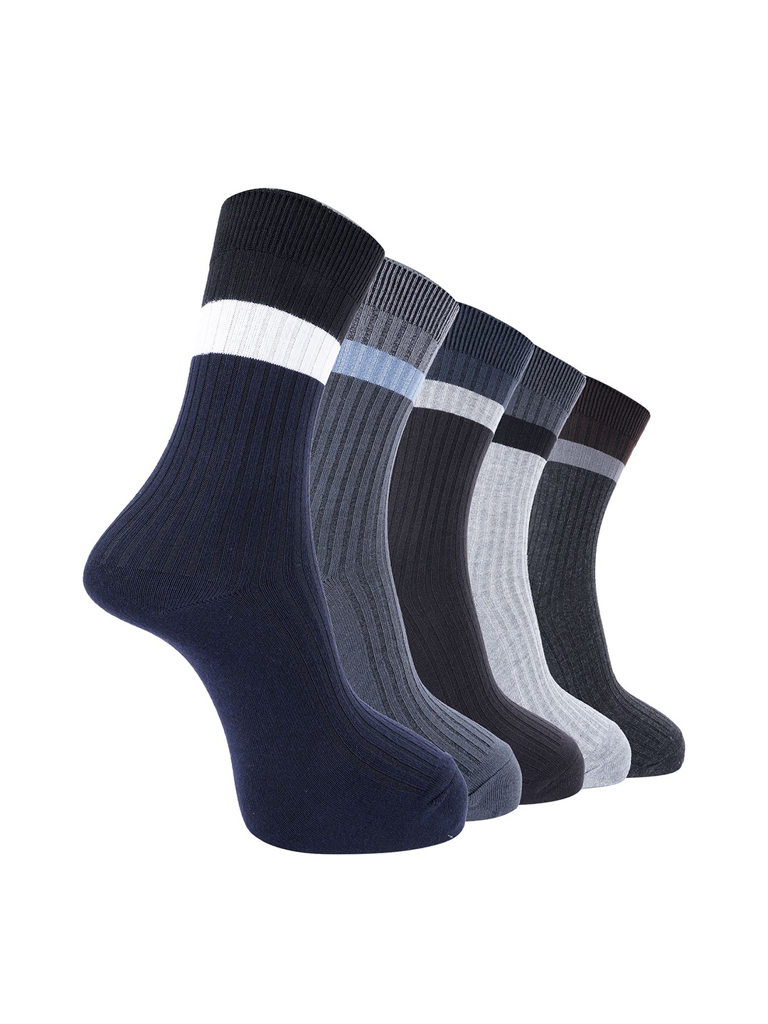 

Dollar Men Pack of 5 Cotton Free Size Full Length Socks, Multi
