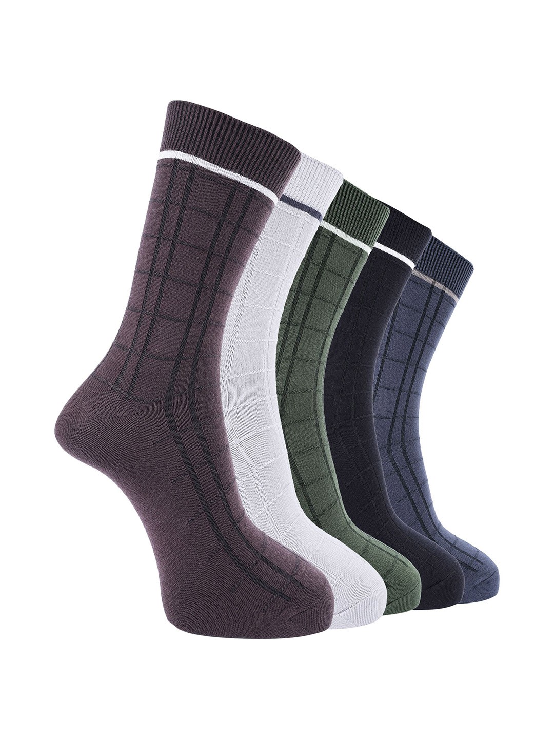 

Dollar Men Pack of 5 Free Size Full Length Cotton Socks, Multi