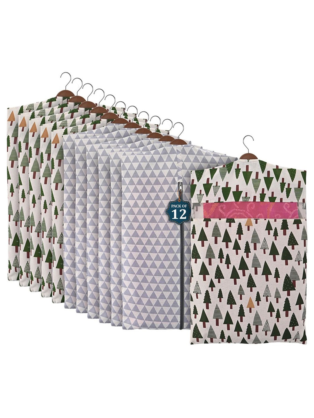 

Kuber Industries Grey 12 Pieces Cotton Regular Multi Utility Organisers
