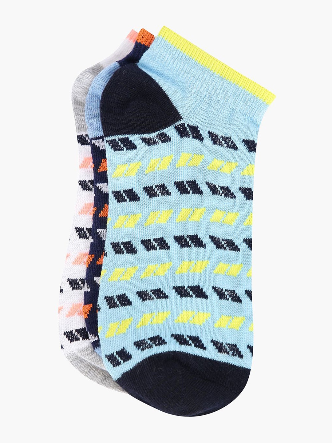 

DressBerry Women Pack Of 3 Striped Cotton Ankle-Length Socks, Black