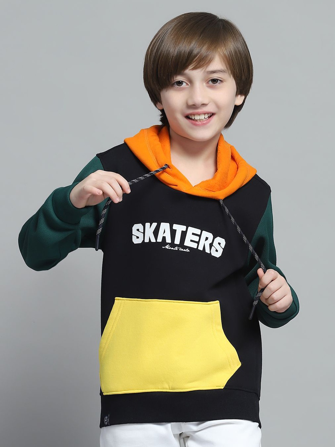 

Monte Carlo Boys Printed Hooded Sweatshirt, Navy blue