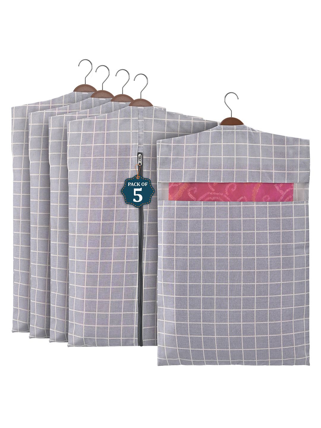 

Kuber Industries Grey Set of 5 Regular Multi-Utility Organisers