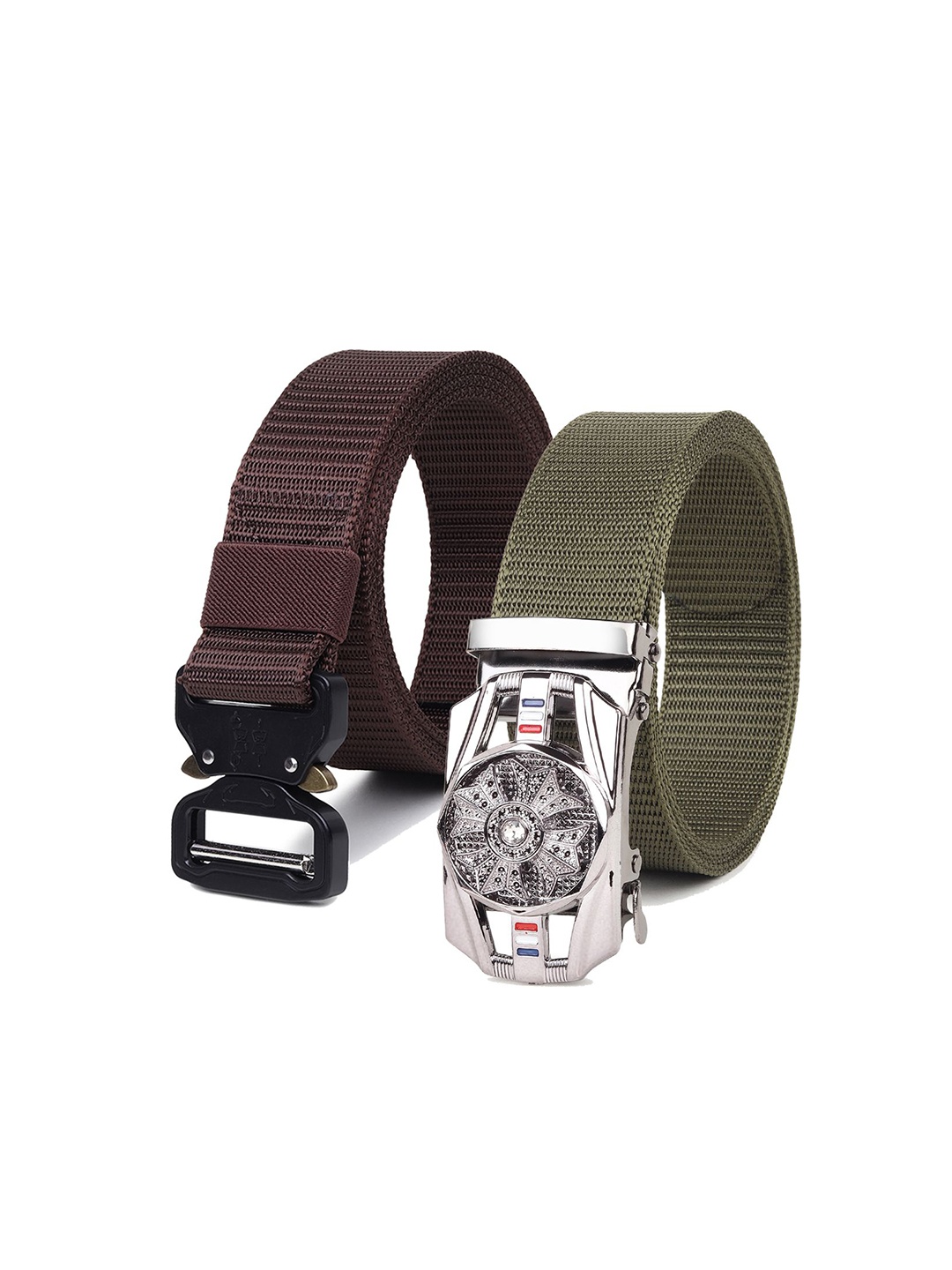

Provogue Men Pack Of 2 Woven Design Belt, Brown