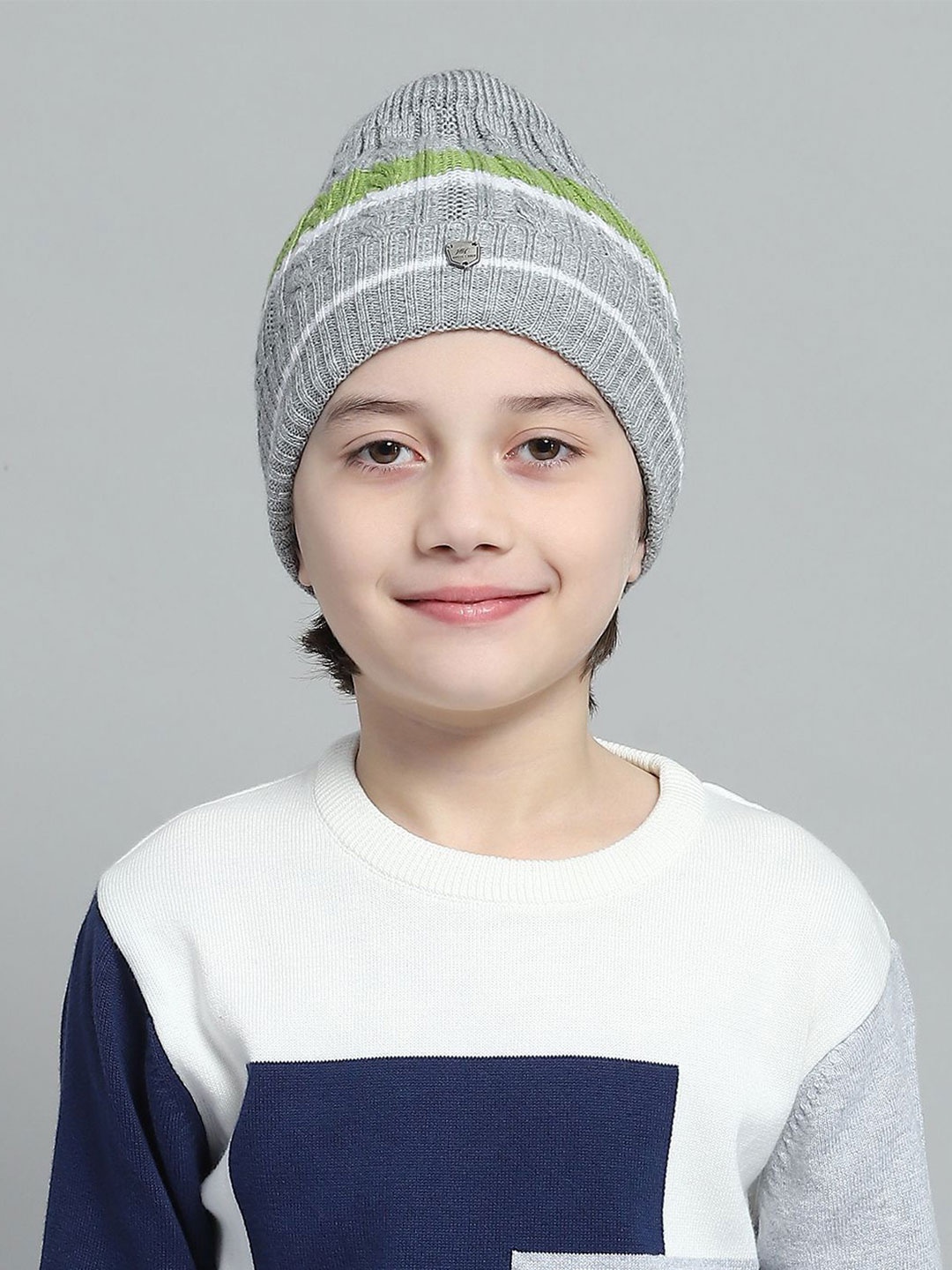 

Monte Carlo Boys Self Design Beanie, Grey