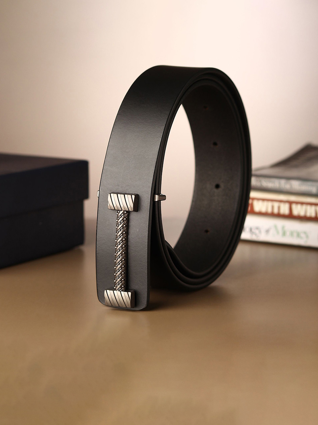 

Provogue Men Leather Belt, Black