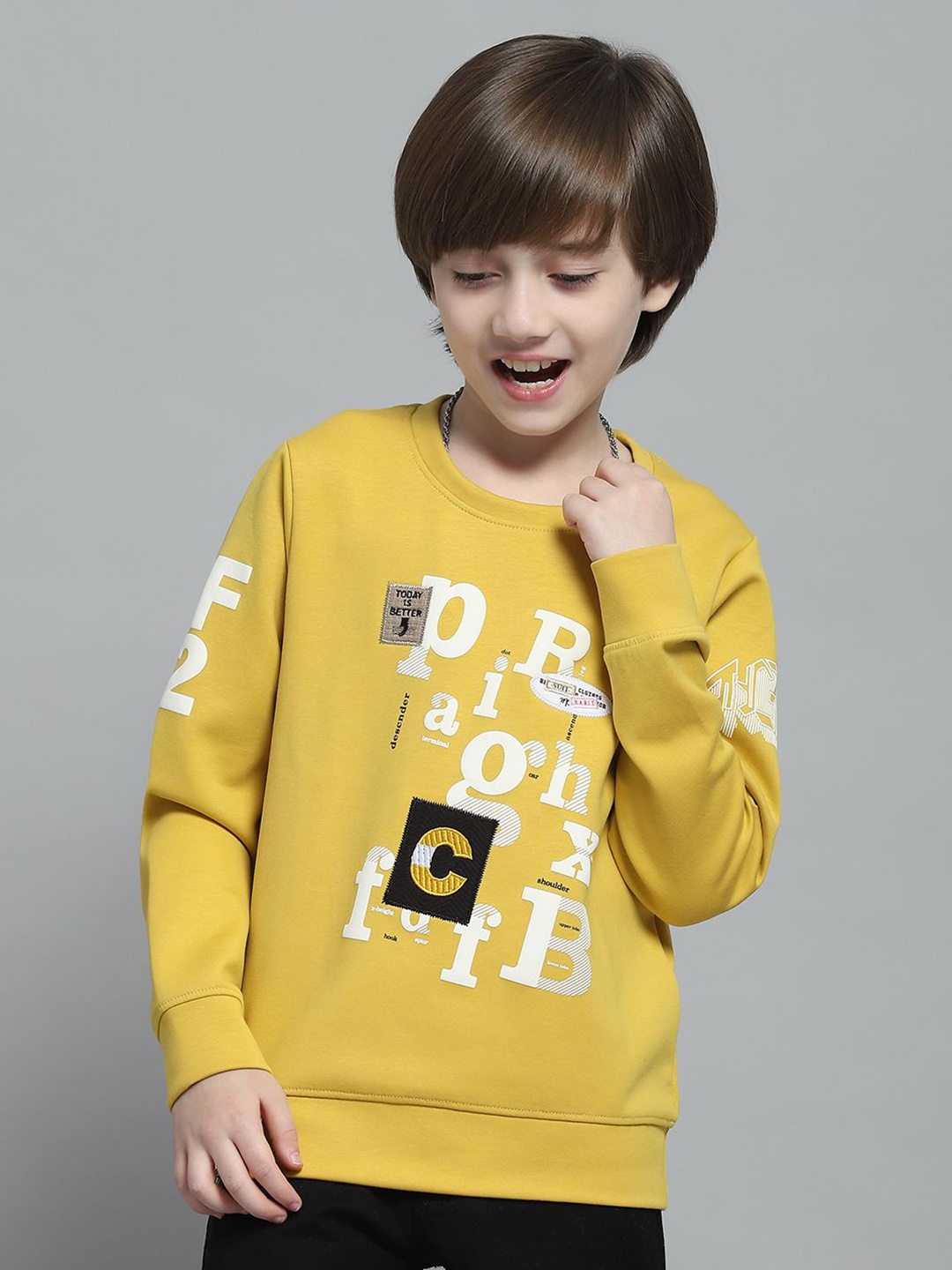 

Monte Carlo Boys Printed Sweatshirt, Mustard