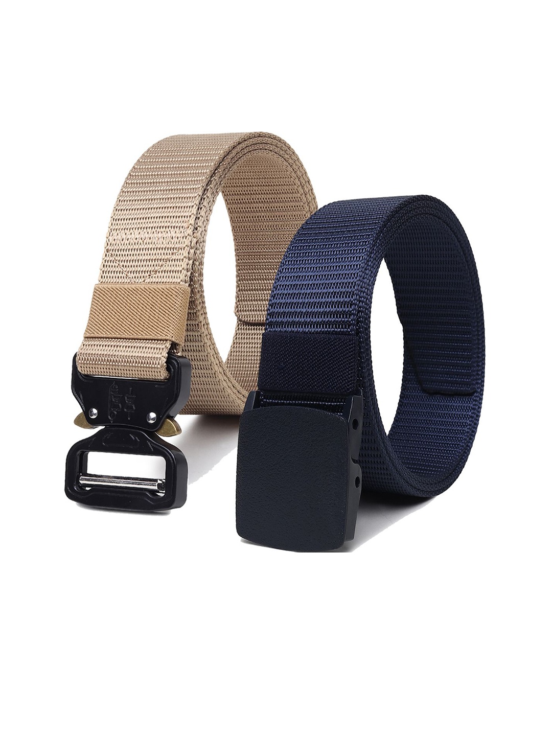 

Provogue Men Pack Of 2 Canvas Woven Design Belt, Blue