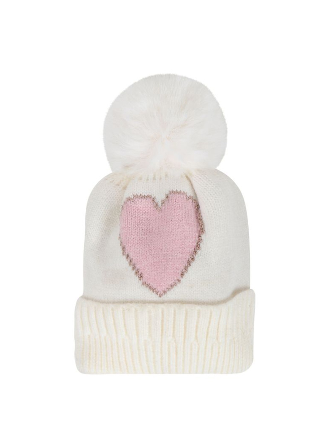 

TIPY TIPY TAP Kids Self Design Woollen Beanie Caps, White