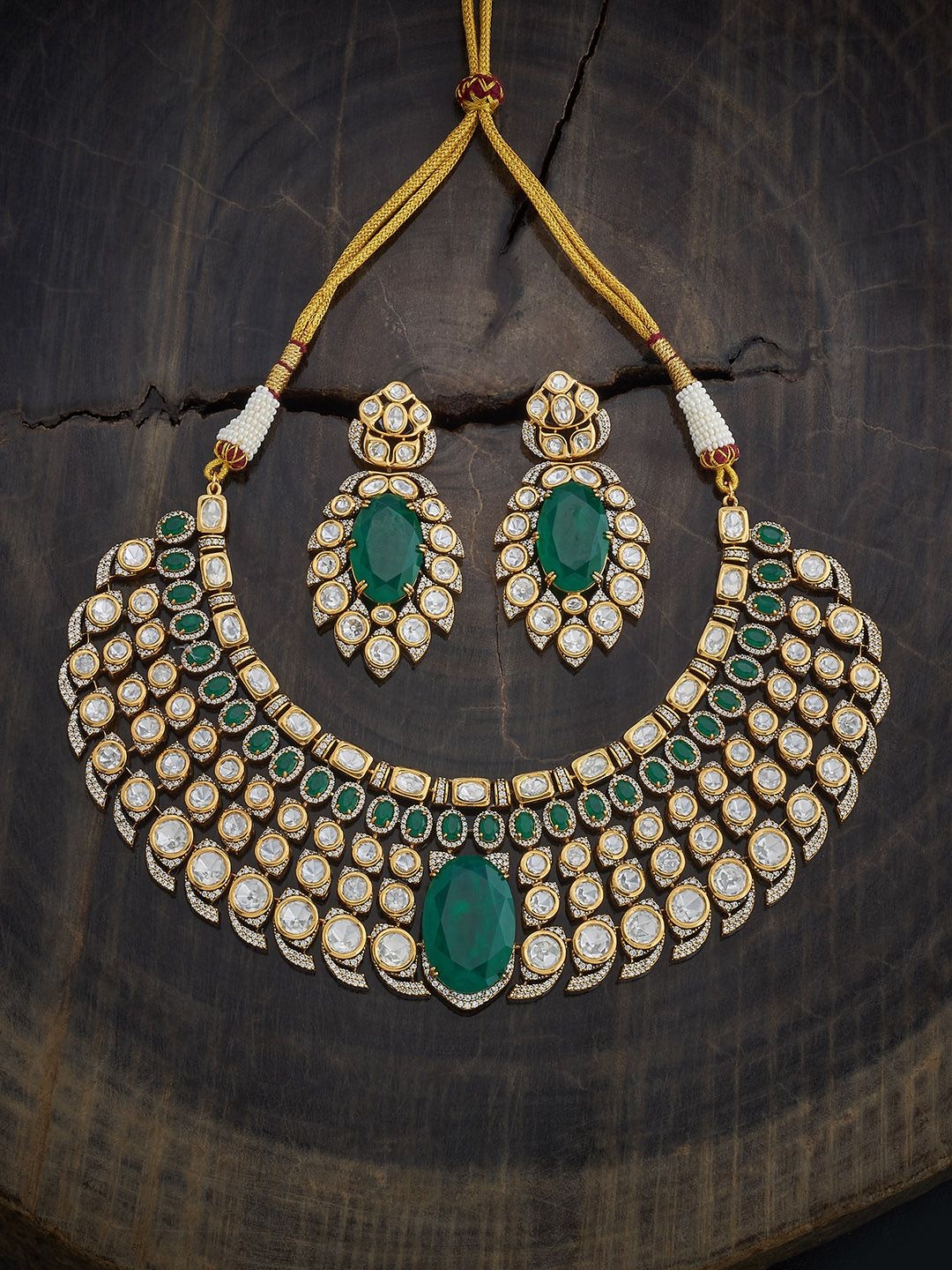 

Kushal's Fashion Jewellery Victorian-Plated Kundan-Studded Studded Jewellery Set, Gold