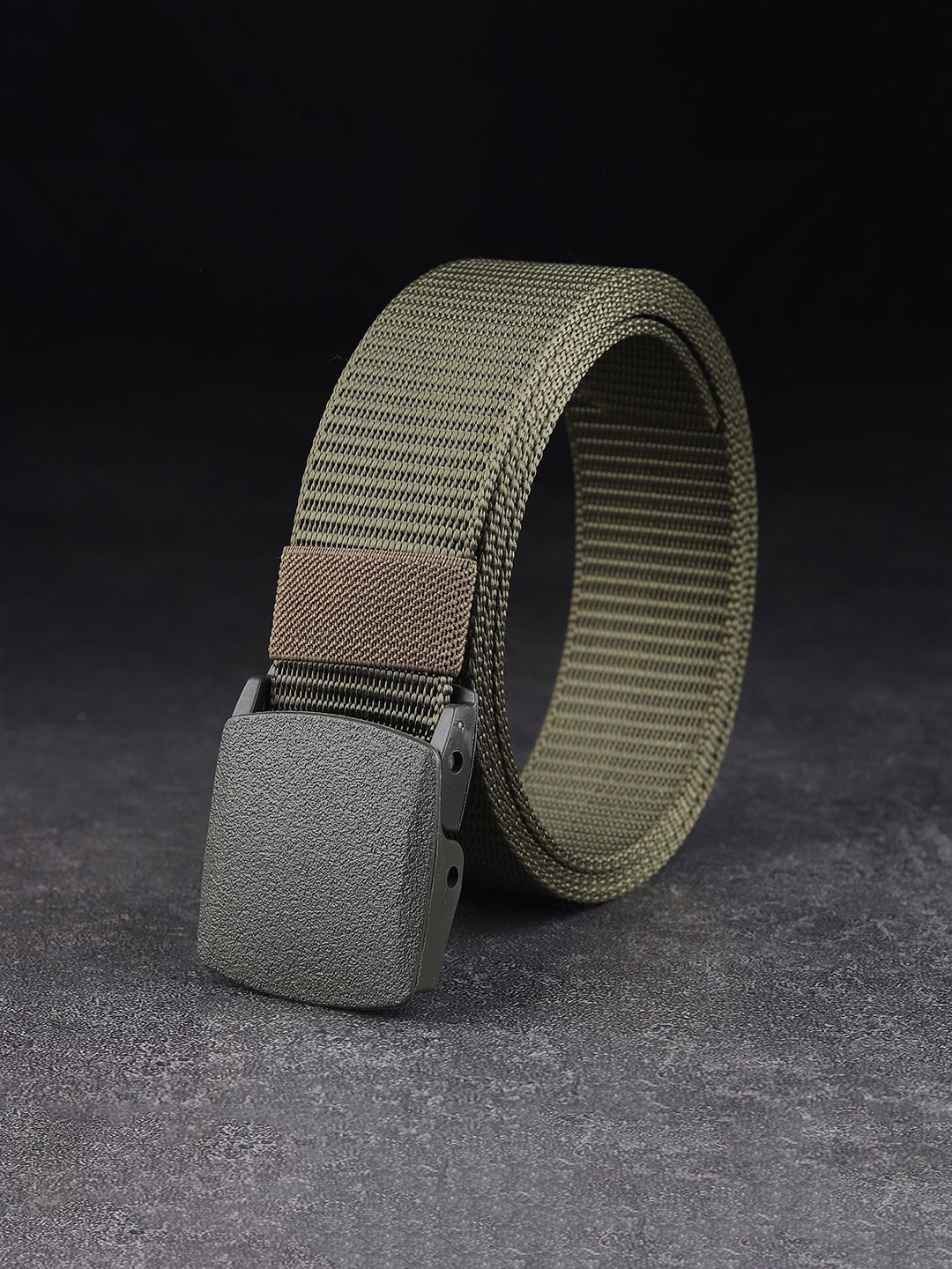 

Provogue Pack Of 2 Men Canvas Woven Design Belt, Green