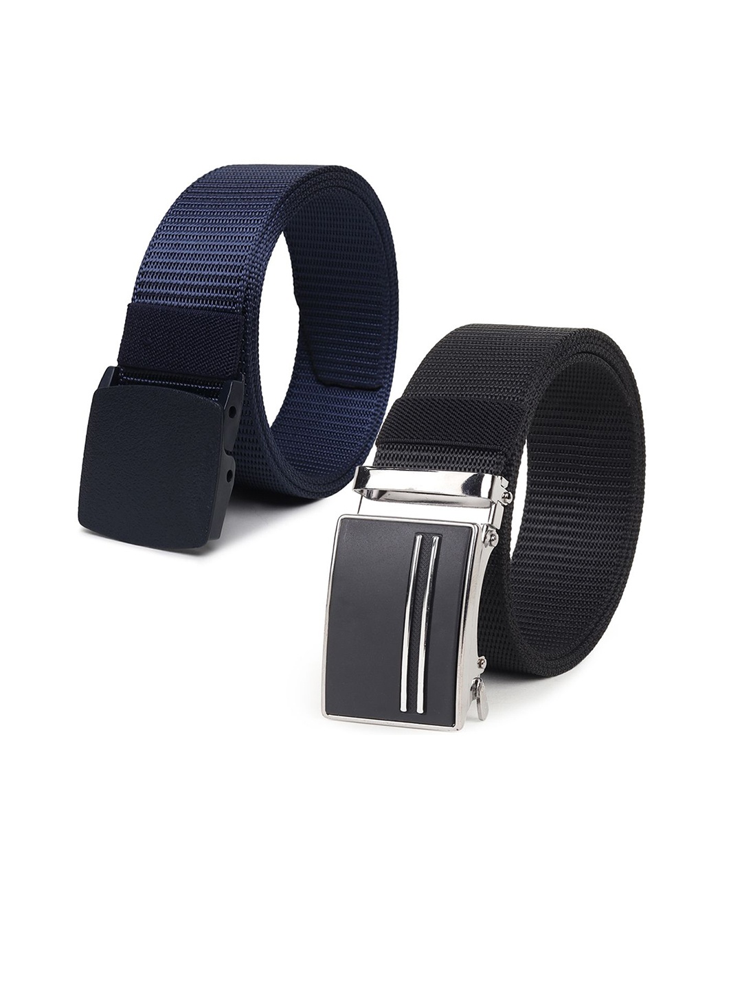 

Provogue Men Pack of 2 Woven Design Belts, Navy blue