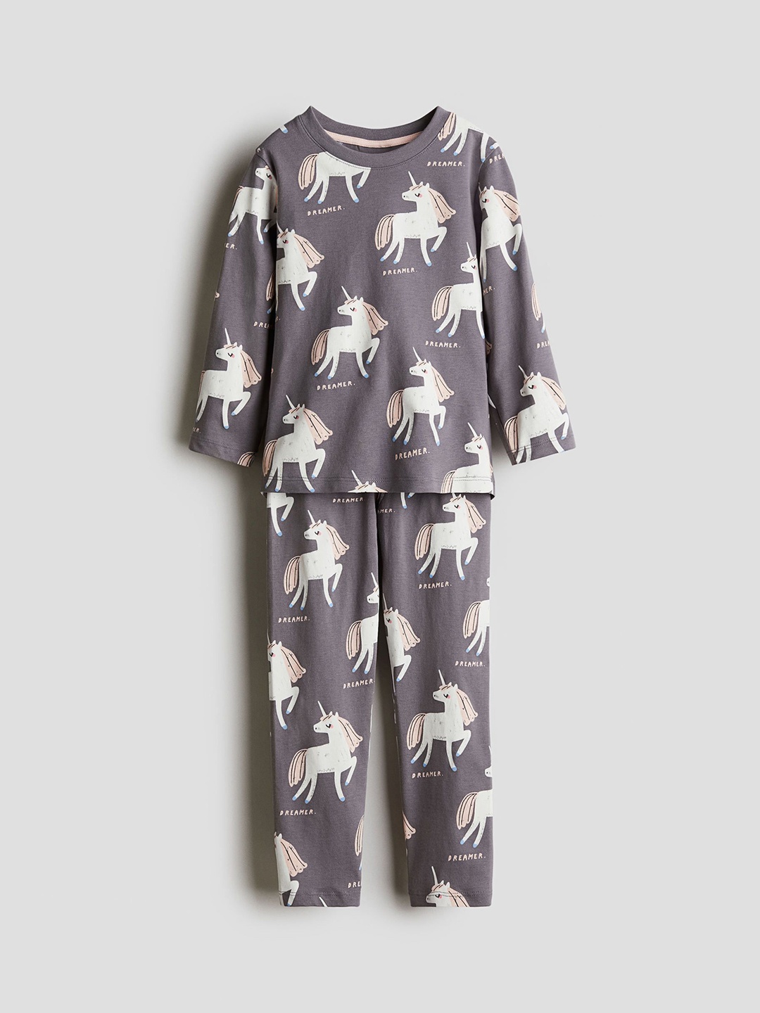 

H&M Printed Cotton Pyjamas, Grey