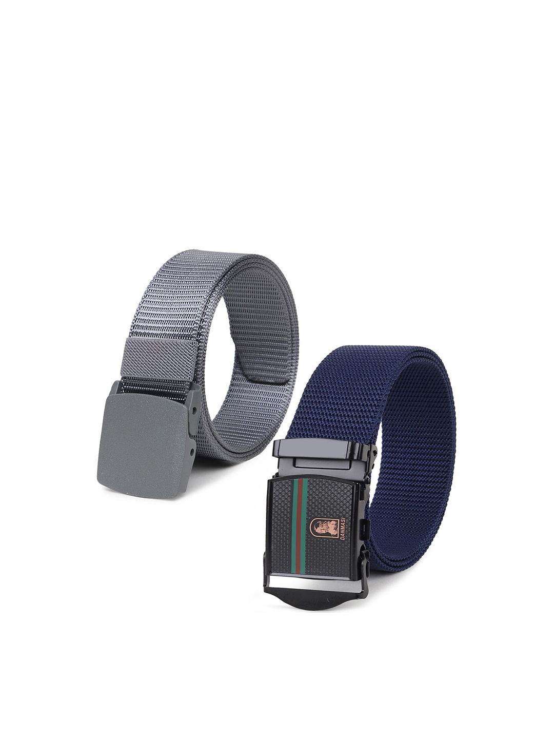 

Provogue Men Pack of 2 Woven Design Belts, Navy blue