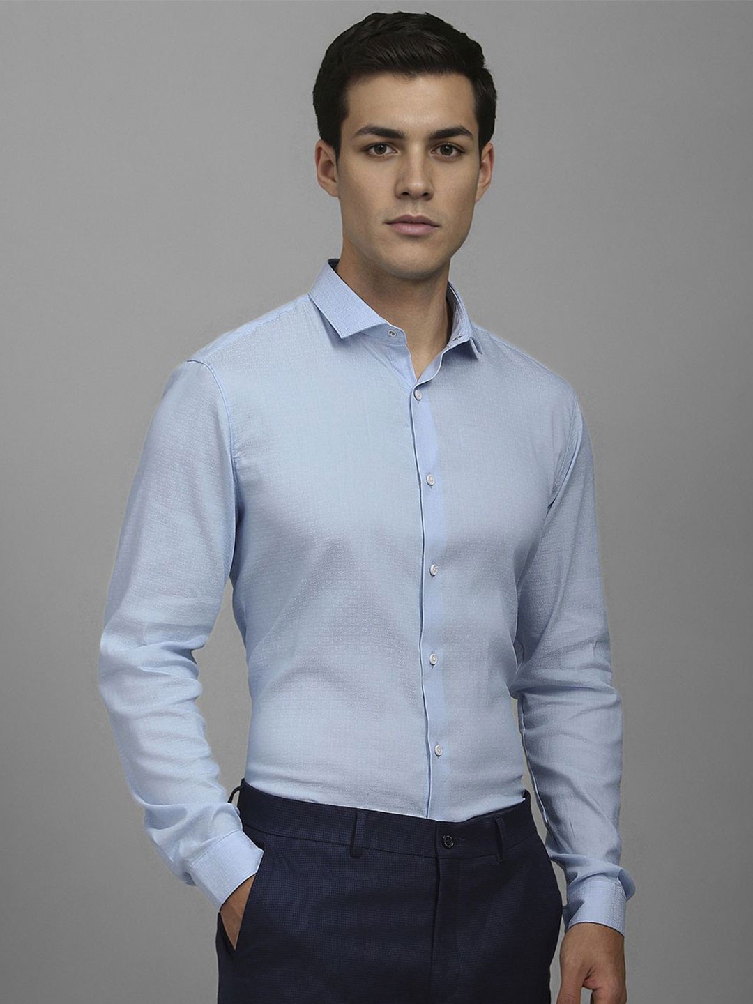 

Louis Philippe Sport Men Super Slim Fit Textured Casual Shirt, Blue