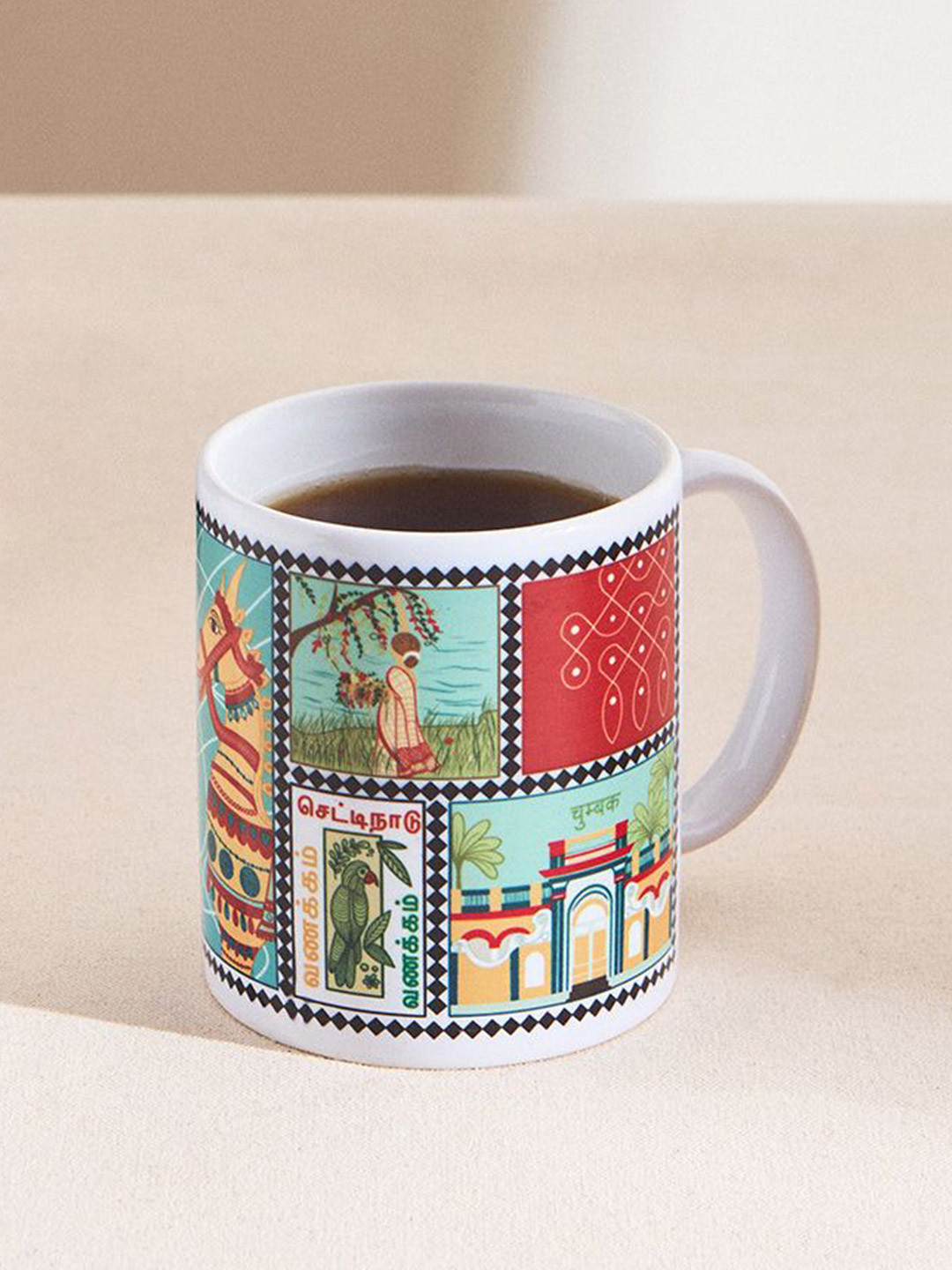 

Chumbak Blue & Red Ft. Artist Dikshita Chauhan'S Printed Youxchumbak Chettinad Mug 380ML
