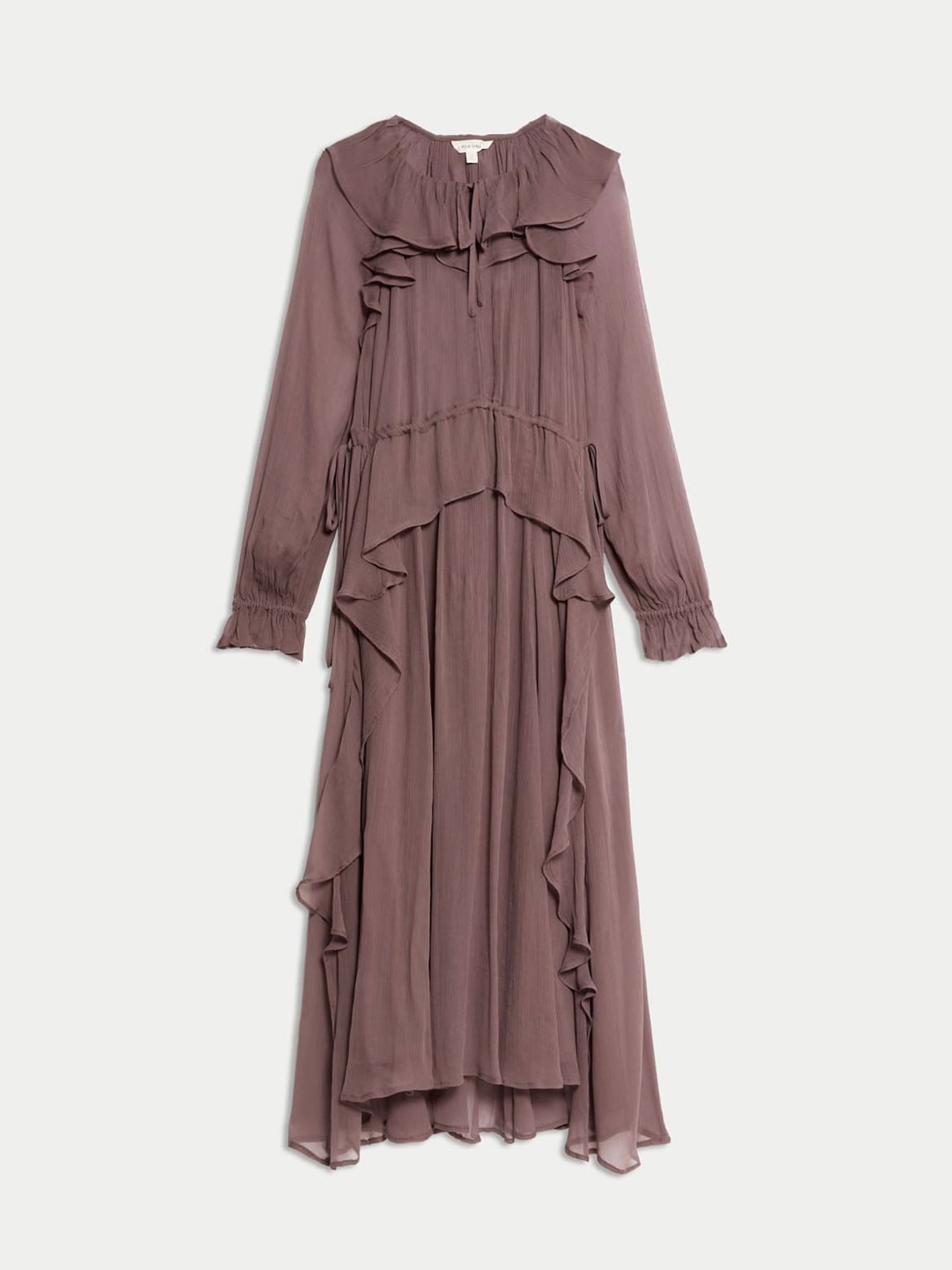 

Marks & Spencer Tie-Up Neck A-Line Midi Dress, Purple