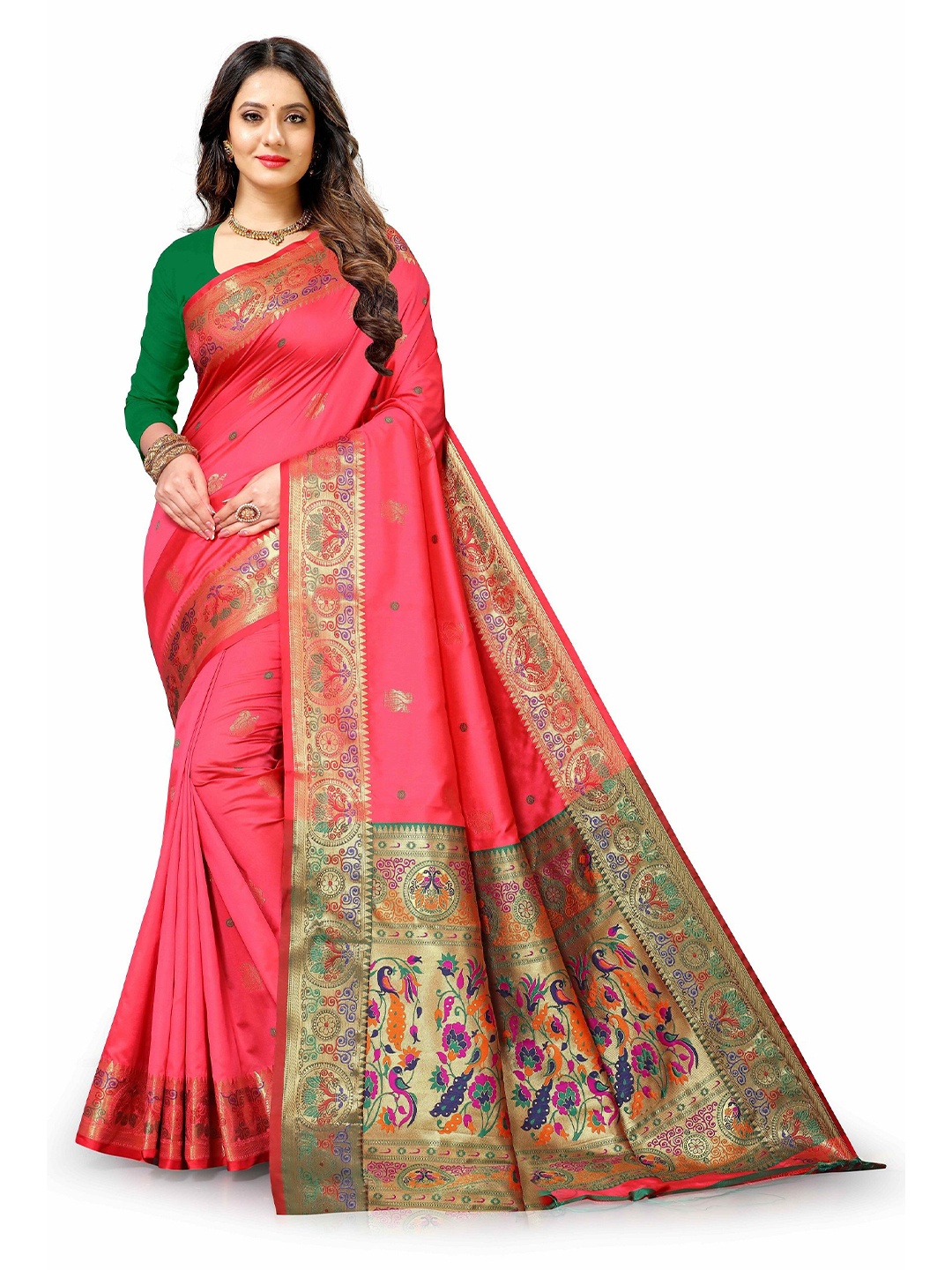 

VEDANT VASTRAM Woven Design Zari Saree, Peach