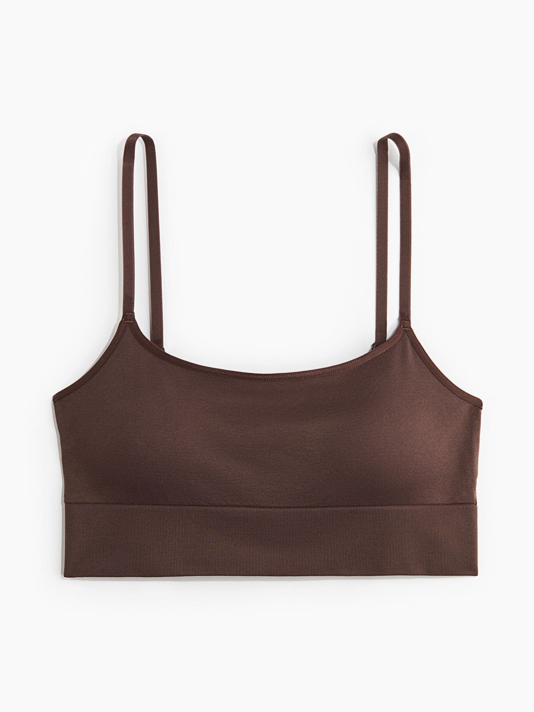 

H&M Seamless Padded Bralette, Brown