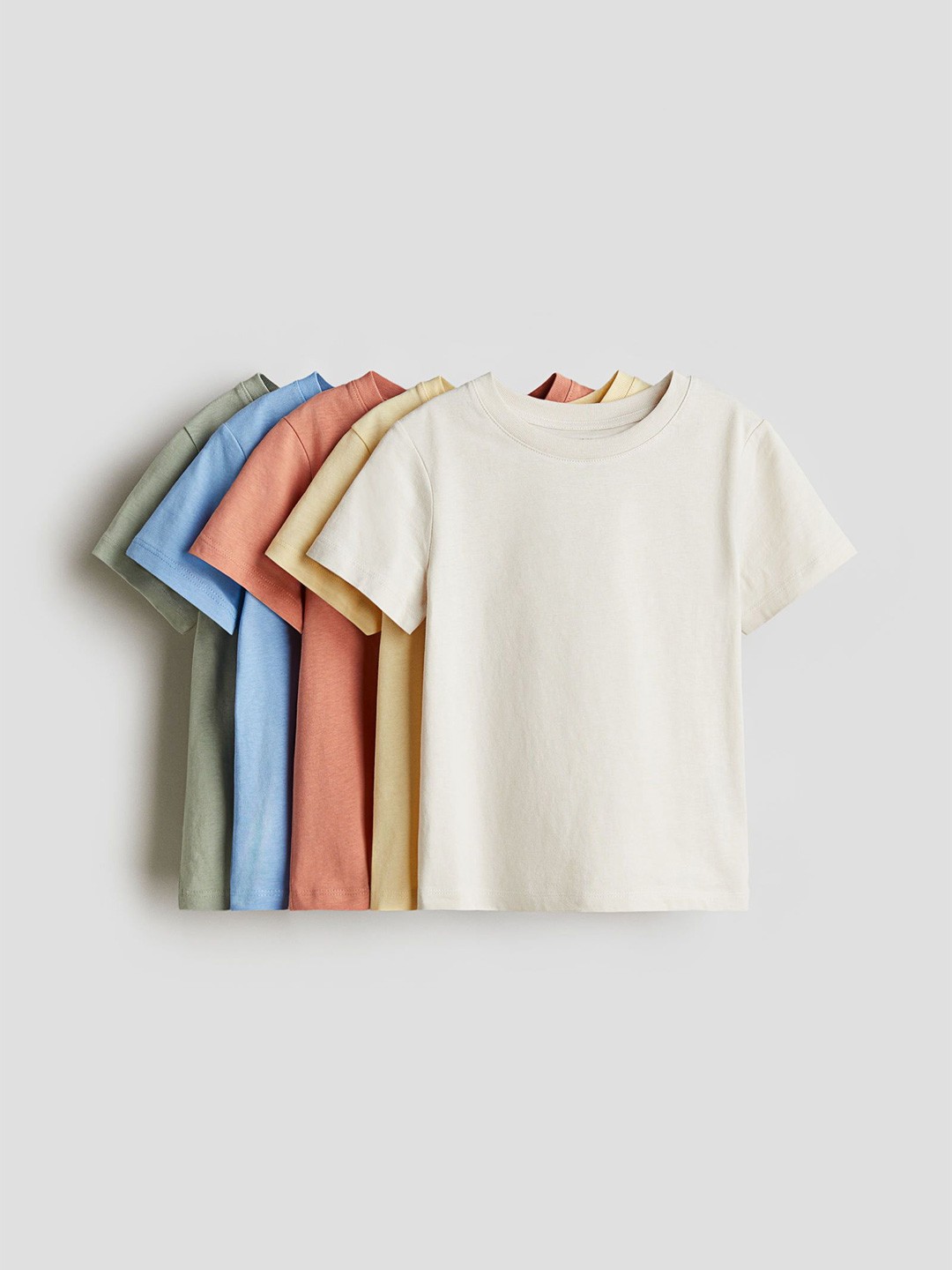 

H&M 5-Pack Cotton T-shirts, Yellow