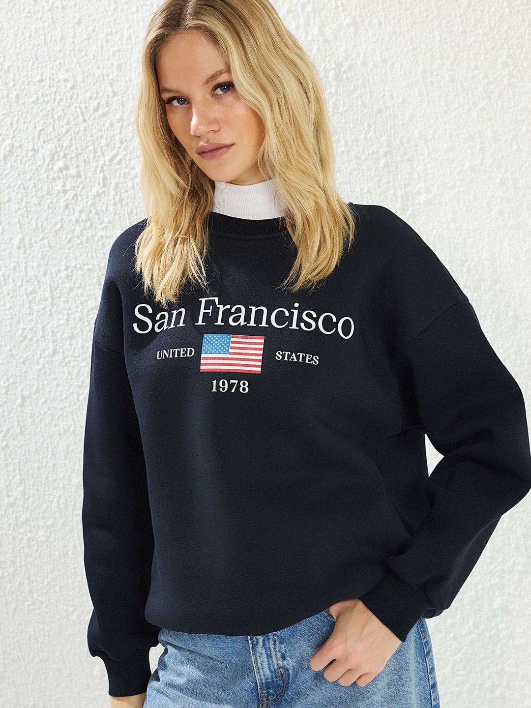 

Trendyol Women Printed Sweatshirt, Black